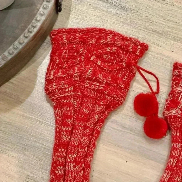 Free People knee socks with red pom poms- O/S - Picture 2 of 3